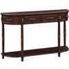 52" Retro Curved Wood Console Table, Half Moon Sofa Table, 2 Drawers, Open Shelf, Solid Wood Frame,Espresso -- Frevyn - 4 of 4