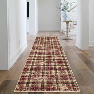 GAOMON Modern Washable Area Rugs for Living Room Rug Farmhouse Plaid Geometric Area Rug Modern Rug Soft Foldable Accent Rug