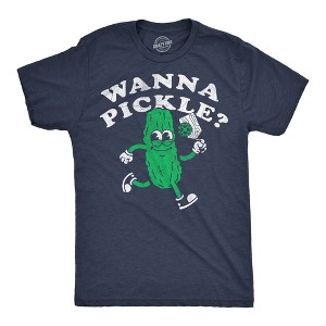 Mens Funny T Shirts Wanna Pickle Sarcastic Pickleball Graphic Novelty Tee for Men - Crazy Dog Men's T Shirt for Pickleball Fans - 1 of 4