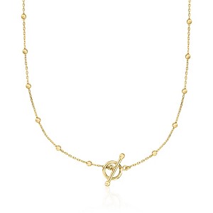 Pure Collection by Ross-Simons 18kt Gold Vermeil Bead Station Toggle Necklace - 1 of 4