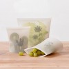 tagltd Set of 3 Reusable Silicone Food Storage Bags 22oz White Multi Dishwasher Freezer Microwave Safe Baking Accessories - 2 of 2