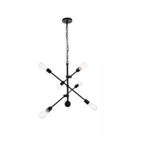 Elegant Lighting Axel 6 lights black pendant with chain - 1 of 4