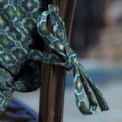 Alana Tile Blue and Green Outdoor Dining Chair Cushion