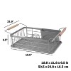 Trio Home 3-Piece Kitchen Counter Dish Drying Rack, wood handle, Removable Utensil Holder and Drainboard, Stainless steel - 3 of 3