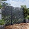 MAYEERTY Davy Branches and Leaves Black Galvanized Steel Screen Freestanding Decorative Screen for Balcony Patio Garden Room Divider - 3 of 4