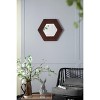MAYEERTY 18.5" x 18.5" Hexagon Wall Mirror with Solid Wood Frame, Wall Decor for Living Room Bathroom Hallway, Dark Brown - 2 of 4