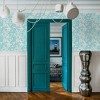 Secret Mountain Azure Teal and White Geometric Abstract Paste the Wall Wallpaper - 2 of 4