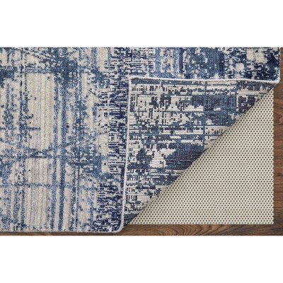 Eastfield Blue and Ivory Hand-Knotted Wool Area Rug