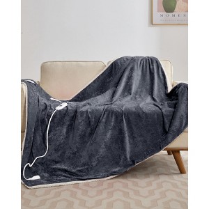 Heated Blanket Electric Throw 50" x 60", Ultra Soft Velvet, Fast Heating with 4 Heat Settings & 4-Hour Auto-Off, Machine Washable, ETL Certified - 1 of 4