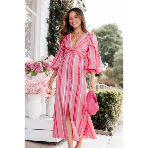 Petal pink long dress hotsell