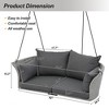 NAYSAYE Patio Swing Woven Hanging Seat with Cushion and Adjustable Ropes for Porch Relaxation, Gray, 24.4"*15.3"*29.89" - 4 of 4