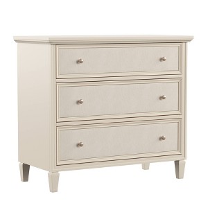 Leavitt Linen Drawer Face Dresser Beige - Inspire Q: Poplar & Plywood, Mid-Century Modern, 39"W - 1 of 4