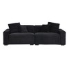 104.72" Corduroy Sofa with 4 Throw Pillows & Solid Wood Frame - 4 of 4