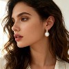 18K Gold Plated Pearl Huggie Earrings with Chunky Crystal - 4 of 4