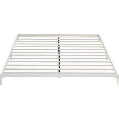 6-Inch Metal Full Bed Frame, Low Profile Platform Bed, Heavy Duty Mattress Foundation, No Box Spring Needed, Easy Assembly - White