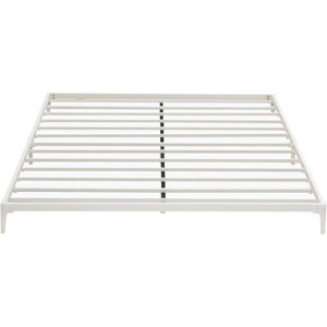 6-Inch Metal Full Bed Frame, Low Profile Platform Bed, Heavy Duty Mattress Foundation, No Box Spring Needed, Easy Assembly - White - 1 of 4