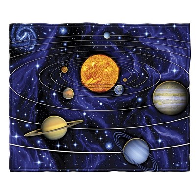 Image of Dawhud Direct 50" x 60" Space Solar System Soft Plush Fleece Throw Blanket for Women, Men and Kids