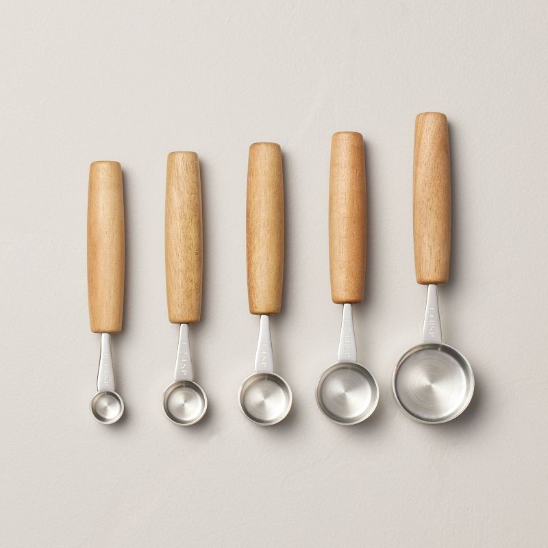 5pc Wood &#38; Stainless Steel Measuring Spoons - Hearth &#38; Hand&#8482; with Magnolia, 1 of 11