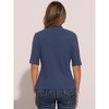 Allegra K Women's Half Sleeve Casual Turtleneck Solid Elastic Soft T-Shirts - 3 of 4