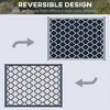 Resenkos Floor Mat Carpet,Indoor Door Mat,9'x 12' Modern Outdoor Rug, Reversible and Folding Rug, with Four Straps, Black - 3 of 4