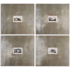Uttermost Historical Buildings 23 1/4" Square 4-Piece Wall Art Set - 1 of 1