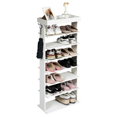 Tangkula 7-tier Shoe Rack Free Standing Shelving Storage Organizer Compact  Design Black : Target