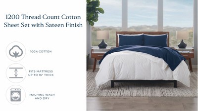 Platinum Queen 100% Cotton Sateen Deep Pocket Sheet Set