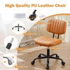 Lyngins Computer Task Chair without Arm, Height-Adjustable Office Chair, PU Leather Home Office Desk Chair with Thick Cushion, Swivel Vanity Chair - 4 of 4