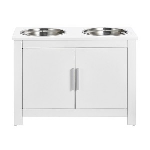 VEVOR Pet Feeding Station with 2 Stainless Steel Bowls, Elevated Dog Bowls with Storage, Dog Food Storage and Feeder Station with Storage Cabinet - 1 of 4