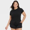 Women's 4-way Stretch Short Sleeve Bodysuit - Auden™ Black 2x : Target