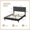 Heavy-Duty Upholstered Platform Bed Frame with Wooden Slats Support, No Box Spring Needed, Noise-Free, Easy Assembly - 2 of 4