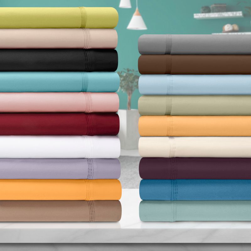 650-Thread Count Cotton Deep Pocket Sheet Set by Blue Nile Mills, 4 of 5