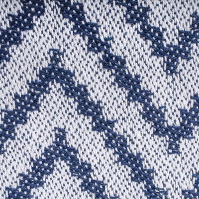 Nautical Blue Chevron Cotton Throw Blanket with Fringe