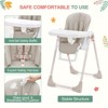 Folding High Chairs for Babies and Toddlers with Removable Tray, Lightweight Baby High Chair, 5-Point Safety Harness, Multiple Recline Positions - 4 of 4