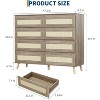 8 Drawer Rattan Dresser with Wood Legs,47.2" Wide Storage Chest, Large Table Top Dresser for Bedroom, Living Room,Hallway,Boho Style - 2 of 4