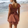 EXLURA Women's Summer Ruffle Short Sleeve Tie Back Romper Dress Square Neck A Line Cute Dressy Short Jumpsuits - 2 of 4