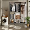 Artloge Heavy Duty Multi-Functional Large Closet Organizers,Black Metal Clothing Garment Rackwith 7 Shelves, 2 Drawers and 2 Dust Proof Curtain - 4 of 4