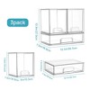 Stackable Storage Drawers Set of 3,Clear Plastic Organizer Bins for Makeup, Cosmetics, Beauty Supplies - 2 of 4