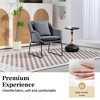 TiramisuBest Modern Velvet Desk Chair ,Metal Legs Upholstered Accent Arm Chair for Living Room/Bedroom/Small Spaces/Home Office,Grey - 4 of 4