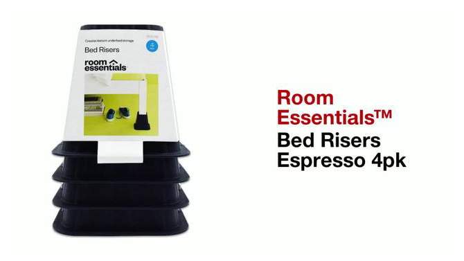 4pk Bed Risers Espresso - Room Essentials&#8482;, 2 of 6, play video