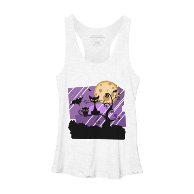 Women's Design By Humans Night Halloween moon By ChadiElHanchi Racerback Tank Top