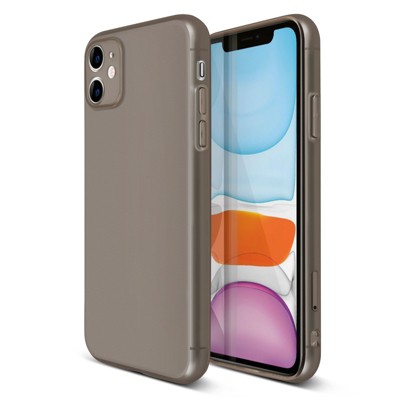 Insten Translucent Matte Case For iPhone 11 (6.1"), Semi-Transparent Smooth Touch Soft TPU Thin Cover, Gray