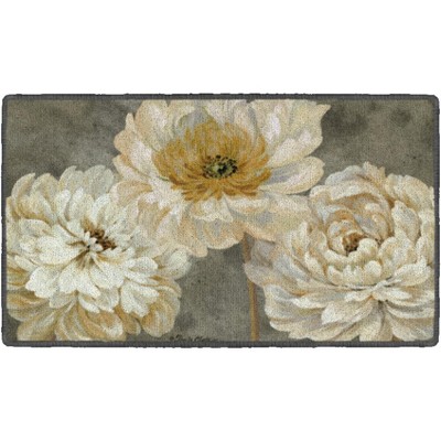 1'6"x2'8" Rectangle Indoor and Outdoor Floral Nylon Accent Rug Gray - Brumlow Mills