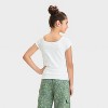 Girls' Short Cap Sleeve Side Shirred T-Shirt - art class™ - 2 of 3