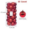 Every Day is Christmas 35ct 2.76"/70mm Shatterproof Round Christmas Tree Ornament Set, Merry Christmas Balls Ornaments with Hooks - 2 of 4