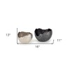 HomeRoots Set of Two Gray And Silver Aluminum Decorative Bowls - 3 of 4