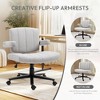 Okak Modern Adjustable Swivel Office Chair with Flip-up Arms & Wheels,Small Ergonomic Task Chair for Home Office,Living Room - 4 of 4