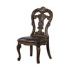 Royal Hampton Side Dining Chair Set of 2, Carved Corbels, Gold Tip Crown, Brown Wood - 3 of 4