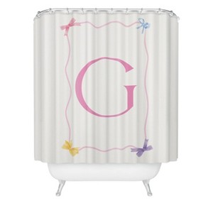 Deny Designs April Lane Art Simple Bow Monogram Shower Curtain - 1 of 3