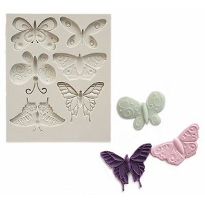 O'Creme Butterfly Silicone Fondant  Mold -  3" x 4" - 6 cavities White - 1 of 1